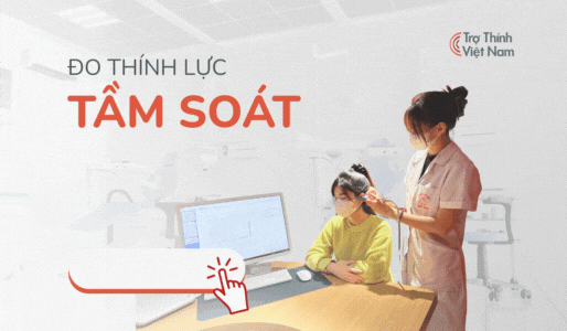 khách hàng đang được đo thính lực miễn phí tại Trợ Thính Việt Nam